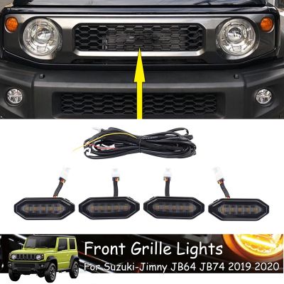 LED Front Grille Lights White Light External Grille for Jimny JB64 JB74 2019 2020 2021 High Version