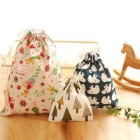 Christmas Gift Bags Sacks Hessian Santa Stocking Candy Present Storage Bag with Drawstring New Year Party Decoration Supplies Socks Tights