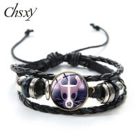 CHSXY Game Hollow Knight Leather Bracelet Cartoon Figures Photo Glass Cabochon Multilayer Bracelets Accessories For Fans Gifts