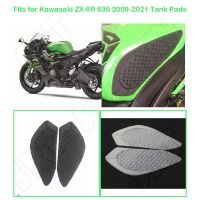 ☾แผ่นรองถังน้ำมันรถจักรยานยนต์สำหรับ Kawasaki ZX6R Ninja ZX-6R 636 2009-2018 2019 2020 2021แผ่นจับกันลื่นลากด้านข้างแผ่นรองเข่า