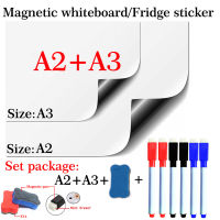 2PCS Magnetic Whiteboard Dry Erase White Board Flexible Pad Magnet Fridge for Home Office Kitchen School Message Board