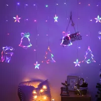 3.5M Led Star Deer Curtain Lights 220V EU Fairy String Lights Indoor For Holiday Wedding New Year Xmas Tree Garland Decoration