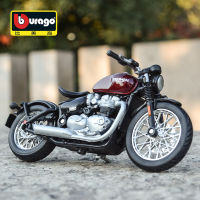 Bburago 1:18ชัยชนะ Bonneville ลอยแบบคงที่ Die Cast ยานพาหนะสะสมรถจักรยานยนต์ของเล่นรุ่น