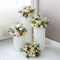 ﹍✁ Wedding arrangement road lead flower ball flower set dessert table decoration shopping mall window display champagne silk flower