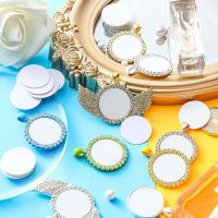 10x/Set Sublimation Blank Aluminum Sheets 25mm/0.98 inches Round Blank Bezel Pendant Tray for Photo Jewelry Making DIY Shoes Accessories