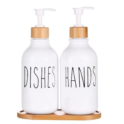 【CW】 Hand and Dish Dispenser with Bottle for Farmhouse Counter Organization 500ml