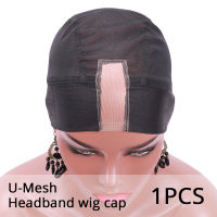 Headband Wig Cap With Adjustable Velcro Plussign New Arrival Hair Cap Wave Weaving Wig Caps For Making Wigs Black Lace Dome Caps