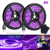 USB Battery UV LED Strip Flexible 2835 SMD 385-400nm Black Light Ultraviolet Lamp for DJ Fluorescence Party Christmas Decoration