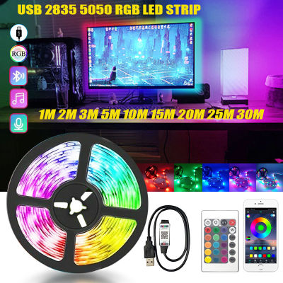 USB RGB LED Strip Light 2835 5050 1M 2M 3M 4M 5M DC 5V Gaming Backlight Flexible Ribbon Decor Screen Warm White Lighting Tape