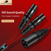 GOLLEY LION สายแยก XLR,ชาย XLR คู่หญิง Y-Splitter 3Pin สายไมโครโฟนสมดุล