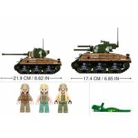 Limited Time Discounts New Military WW2 Army Vehicle Sherman M4A3 Medium Tank Building Blocks Figure Soldier Weapon Bricks Classic Model Kids Toys Gift