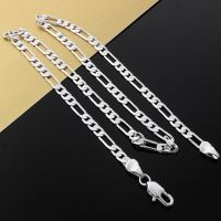 New Listing Hot Selling 4MM Silver 925 Plated Women Lady Cute Nice Chain Necklace Fashion Trends Jewelry Gifts Fashion Chain Necklaces