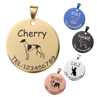 [HOT!] Custom Pet ID Tag Anti-lost Dog Cat Tags Dog Collars Accessories Stainless Steel Dog Cat Tag Laser Engraved Puppy Supplies