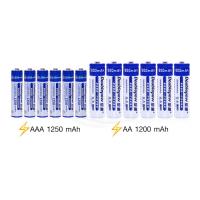 ND ส่งฟรี แถมถ่าน 12 ก้อน ถ่านชาร์จ Doublepow AA 1200 mah 6 ก้อน AAA 1250 mah 6 ก้อน + ที่ชาร์จถ่าน  ที่ชาร์จถ่านแถมถ่าน ที่ชาร์จ อุปกรณ์ชาร์จ