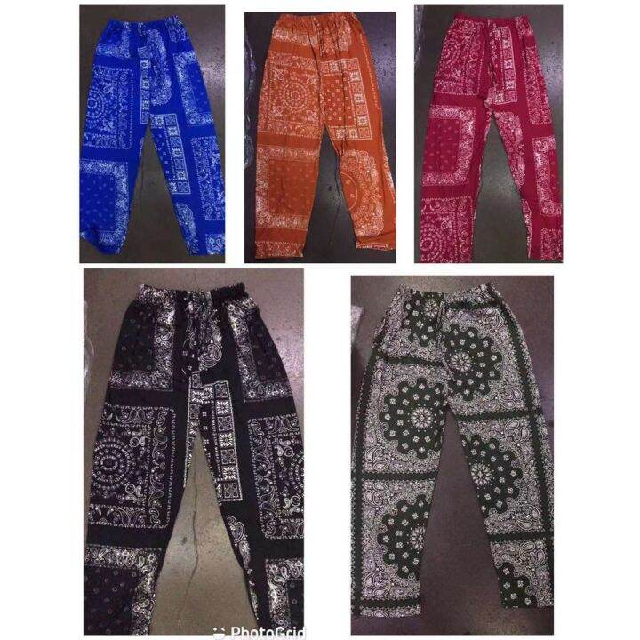 HoneyPHBandana Print Wide Leg Square Pants Lazada PH