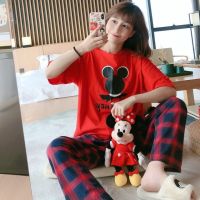 COD SDFGDERGRER terno women pajamas korea cute Cartoon short sleeve loose tshirt nightwear casual Comfortable pants