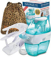 Navage Nasal Irrigation Essentials Bundle: Navage Nose Cleaner, 20 SaltPods, Triple-Tier Countertop Caddy, Plus 10 Bonus SaltPods and Leopard Travel Bag