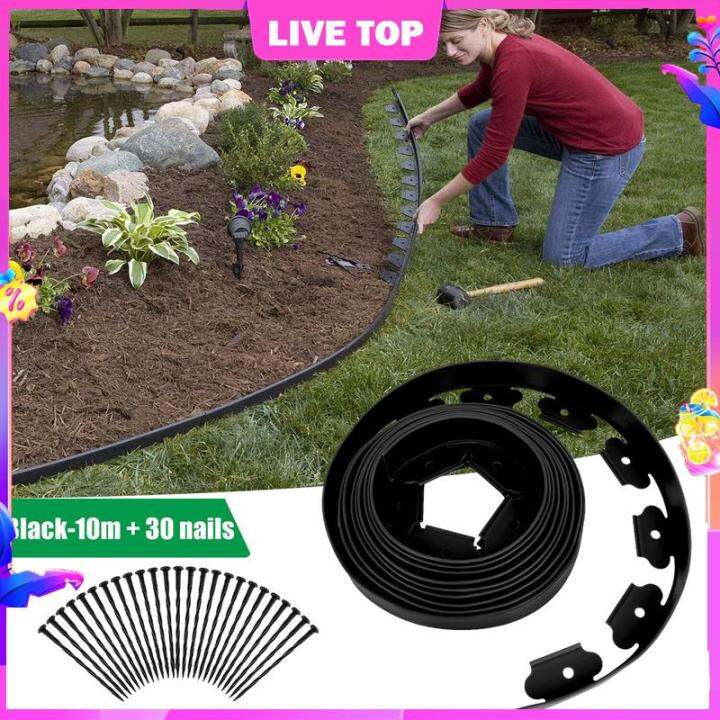 Landscape Edging with 30 Nails 32.81FT No Dig Lawn Edging 1.97inch Tall