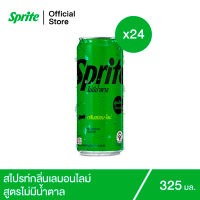 สไปรท์ น้ำอัดลม สูตรไม่มีน้ำตาล 325 มล. 24 กระป๋อง Sprite Soft Drink No Sugar 325ml Pack 24