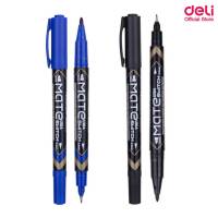 ปากกา Deli ปากกามากเกอร์ Marker Pen สำหรับเขียนซองพลาสติก เขียนแผ่นซีดี โมเดล แบบ 2 หัว (1ด้าม)