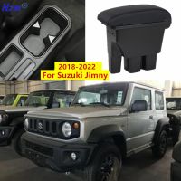 ที่วางแขนสำหรับ Suzuki Jimny JB74 2018 2019 2020 2021 2022กล่องเก็บของที่เท้าแขนในรถอุปกรณ์ตกแต่งภายในรถ3USB สองชั้น