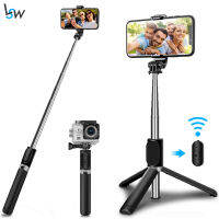 ขาตั้งกล้อง Selfie-Stick พร้อมรีโมทไร้สายบลูทูธปรับได้100ซม. น้ำหนักเบาพกพาสำหรับศัพท์และ GoPro