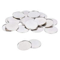 50pc 304 Stainless Steel Milled Edge Bezel Cups Cabochon Settings Flat Round Stainless Steel Color Tray: 25mm 26x1.5mm