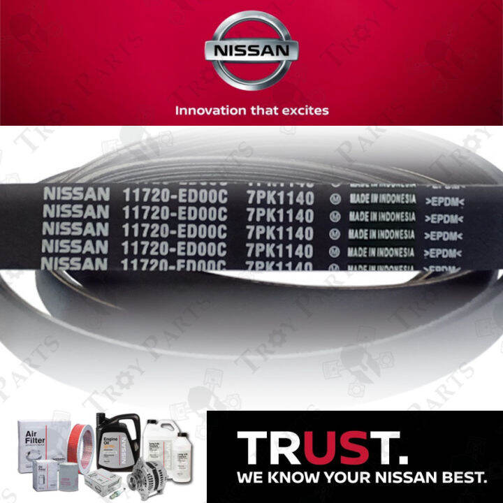 Original Nissan Fan Belt 11720-ED00C for Nissan Latio L10L Livina C11L ...