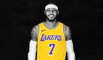 Men's Los Angeles Lakers Carmelo Anthony #7 Nike White Swingman NBA Jersey  - Icon Edition