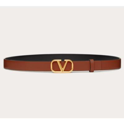Luxury brand high-end womens fashion 2.0cm double-sided leather belt { original box}