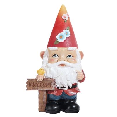 Outdoor Solar Gnome Ornaments Garden Gnome Statue with Solar Powered Lamp Dwarf Miner Resin Figurines Ornaments