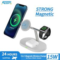 ❂✒❧ Macsafe Wireless Charger 15W 3 in 1 Magnetic Fast Dock Station Phone Holder Stand For iPhone 12 13 14 Pro Max Airpods iWatch