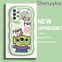 Chenyyka เคสสำหรับ Samsung Galaxy A32 4G A32 5G A33 5G M32 5G กรณีน่ารักมอนสเตอร์คนต่างด้าวที่มีสีสันน่ารักครีม Wave ขอบนุ่มกันกระแทกแบบใส เคสมือถือ Creative  งใสลายกล้องถ่ายรูปปลอกง่ายป้องกันซิลิโคนฝาครอบ