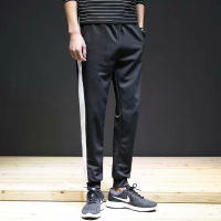 【M-5XL】Colorblock Stitching Slim Jogger Pants Men Fashion Casual Sports Long Trousers For Men Ankle Length Straight Comfortable And Breathable Mens Black Plus Size Trouser Uni Elastic Waist Drawstring Male Sweatpants