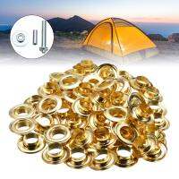 100pcs/set Durable Tarpaulin Tent Awning Groundsheet Eyelet DIY 1/2 Tarp Inner Dia 12mm Brass Coated Eyelet Grommets Repair Ki