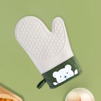 Durable Oven Glove Nordic Style Silicone Cute Bear Baking Glove  Reusable Baking Glove Home Supply Potholders  Mitts   Cozies