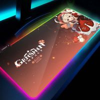 Genshin Impact Mouse Pad Red Led Keyboard Mat Game Sexy Mouse Mat Gamer Rug Anime 900x400 80x30 Computer Accessories Cute Large