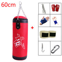 60cm 80cm 100cm 120cm Empty Boxing Punching Bag Hanging Kick Sandbag Boxing Training Fight Karate Sandbag with Glove Wrist Guard