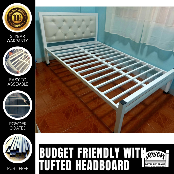 Budget Friendly, Joson Metal Bed Frame, Padded 18" Headboard Bed Frame ...