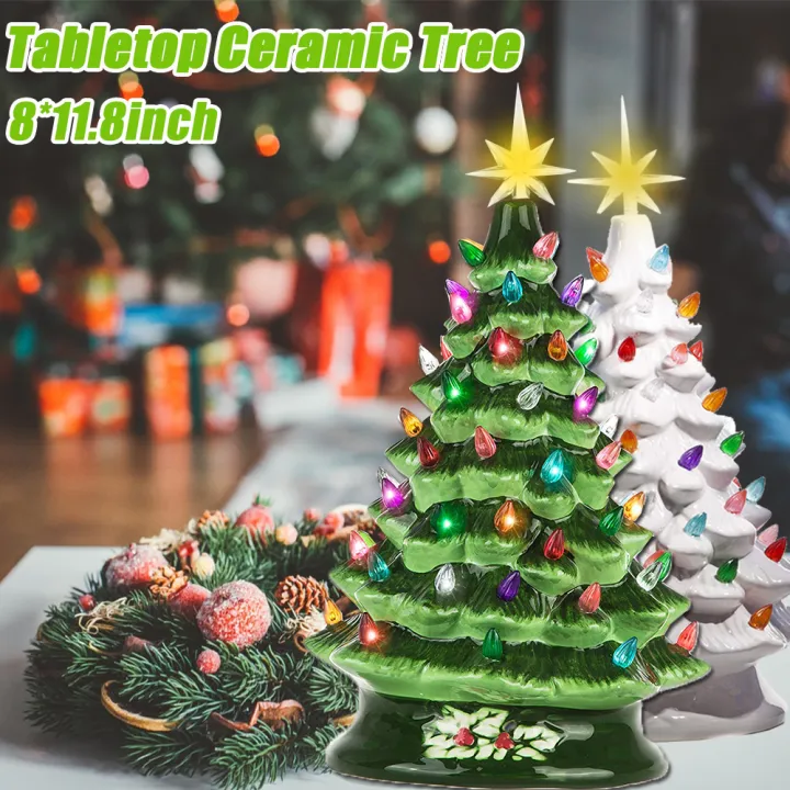 12 Inch HandPainted Ceramic Tabletop Christmas Tree On Sale with
