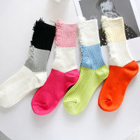 Midi Tube Socks Sports Socks Womens Cotton Socks Pair Of Socks Ripped Socks Gothic Socks Patchwork Socks