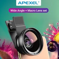 APEXEL 0.45X HD เลนส์มุมกว้างพิเศษ12.5X ชุดเลนส์กล้องถ่ายรูป1 2In เลนส์ไมโครพิเศษพร้อมคลิปอเนกประสงค์37มม. สำหรับสมาร์ทโฟนทุกรุ่น