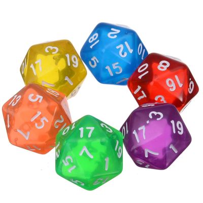 【LZ】 Conjunto de dado digital de 20 lados conjunto de 6 peças com cores mistas d20 para jogos de tabuleiro e dados