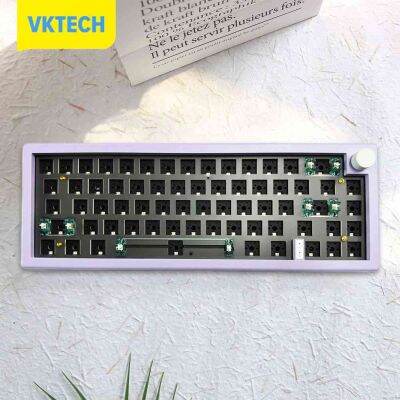 Vktech สวิตช์ปุ่มคีย์บอร์ดแบบกลไก GMK67 RGB,โครงสร้างปะเก็นแบ็คไลท์คีย์บอร์ดน้ำหนักเบาทนทานลดความเหนื่อยล้าอุปกรณ์ใช้สะดวกเกม