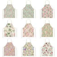 1Pcs Dark Floral Apron Waist Bib Women Aprons Vintage Plant Home Cooking Tool Pinafore Flower Child Waterproof Pinafore Delantal