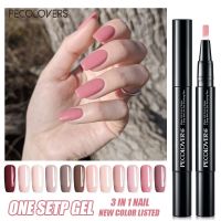 PECOLOVERS 28 Colors One Step Nail Gel Polish 3 In 1 Nail Gel Painting Varnish Pen Women Nail Art