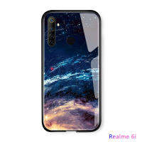 UCUC เคสโทรศัพท์เคสสำหรับ realme 6Iแฟนตาซีพื้นที่หรูหราAuroraดวงจันทร์S tarryกวางcasinggกันกระแทกG alaxyกรณีกระจกกลับCove