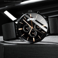 Đồng hồ nam GF mặt siêu mỏng Original Design dây thép lụa cao cấp chạy lịch ngày thumbnail