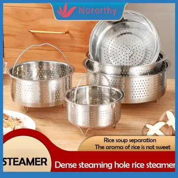 Steaming Tray Stainless Steel Steamer Rice Cooker Steamer Pot Steam Basket  Vegetable Fruit Drain Ba