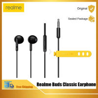 Realme Buds Earphones คลาสสิก 1.3M หูฟังแบบมีสายครึ่งตัวในตัว MIC ในตัว 14.2 มม. ชุดหูฟังขนาดใหญ่ไดรเวอร์ระยะไกลและการควบคุมลวดไมโครโฟน